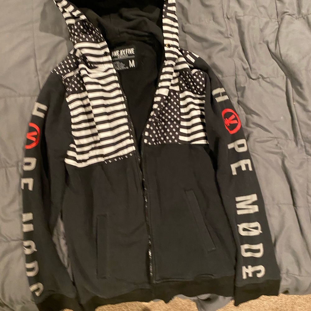 Five By Five by Master Piece American Flag Hope Mode Full Zip Hoodie Jacket Sz M